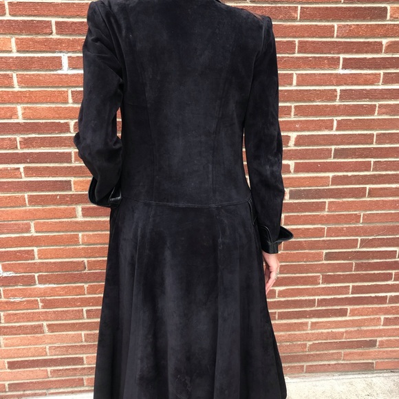 Vintage Gucci Suede & Leather Dress Coat - Picture 4 of 11